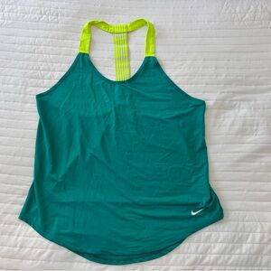 Nike Green and Yellow Athletic Tank